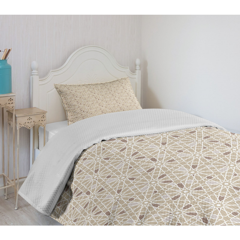 Classical Neutral Motif Bedspread Set