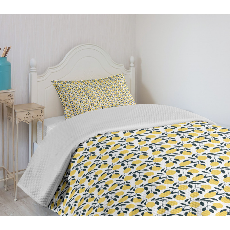 Repetitive Citrus Fruits Bedspread Set