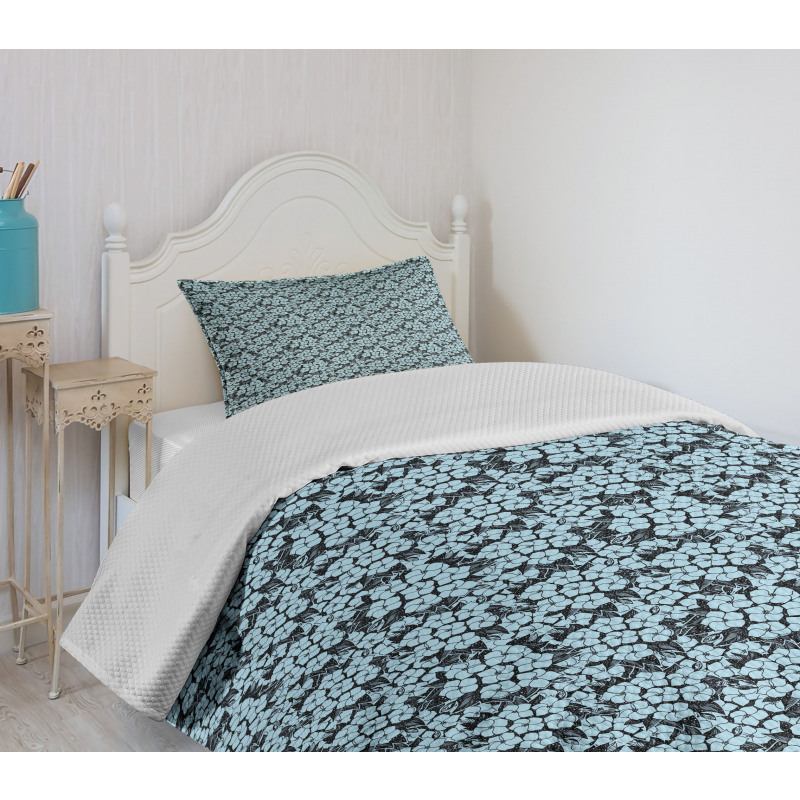 Top View Hydrangea Flowers Bedspread Set