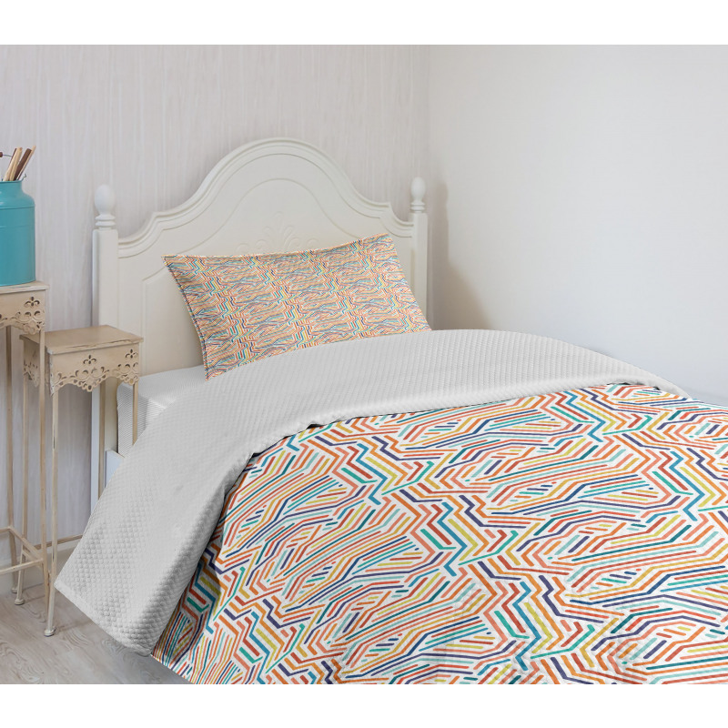 Contemporary Vivid Stripes Bedspread Set