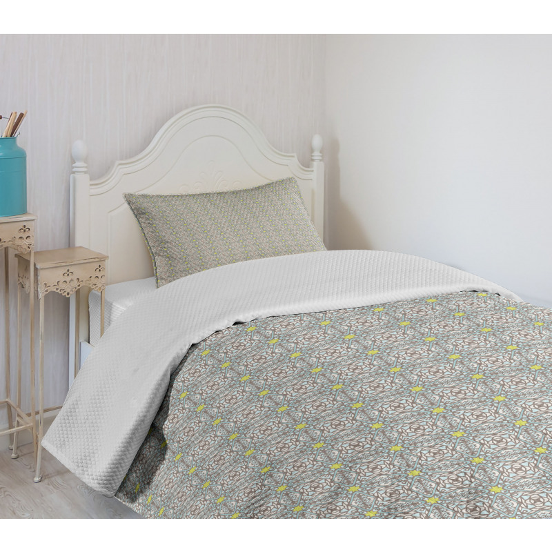 Pastel Abstract Mosaic Tile Bedspread Set