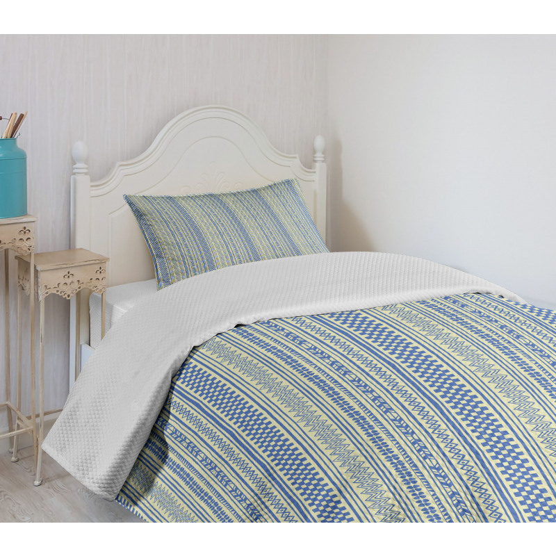 Vertical Chevrons and Strips Bedspread Set