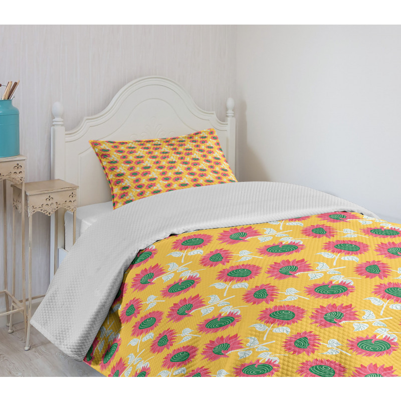 Summer Abstract Sunflowers Bedspread Set