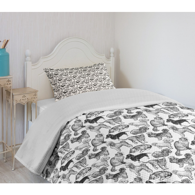 Various Animal Breeds Bedspread Set