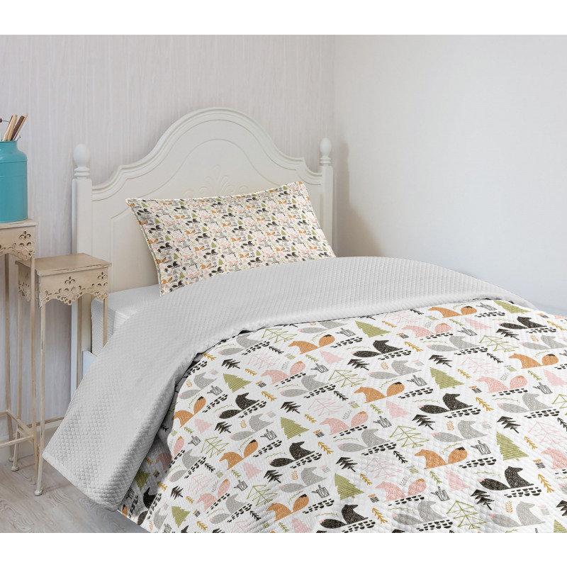 Squirrel Trees Woodland Bedspread Set