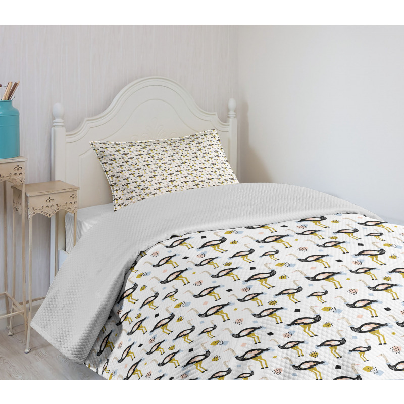 Exotic Birds in Doodle Art Bedspread Set