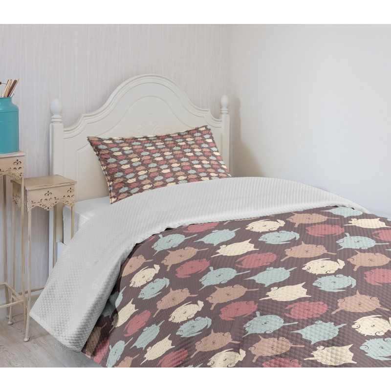 Globefish Pastel Colors Bedspread Set