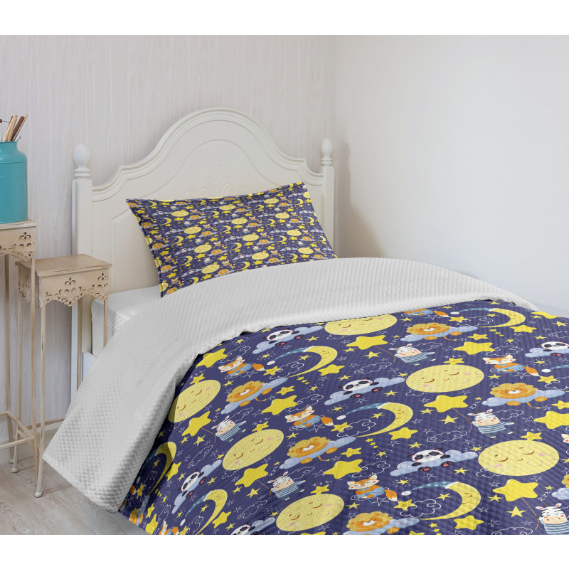 Sleeping Animals Cartoon Bedspread Set