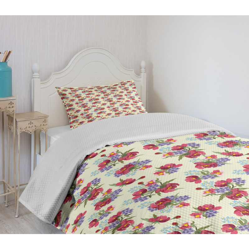 Shabby Garden Blossoms Bedspread Set