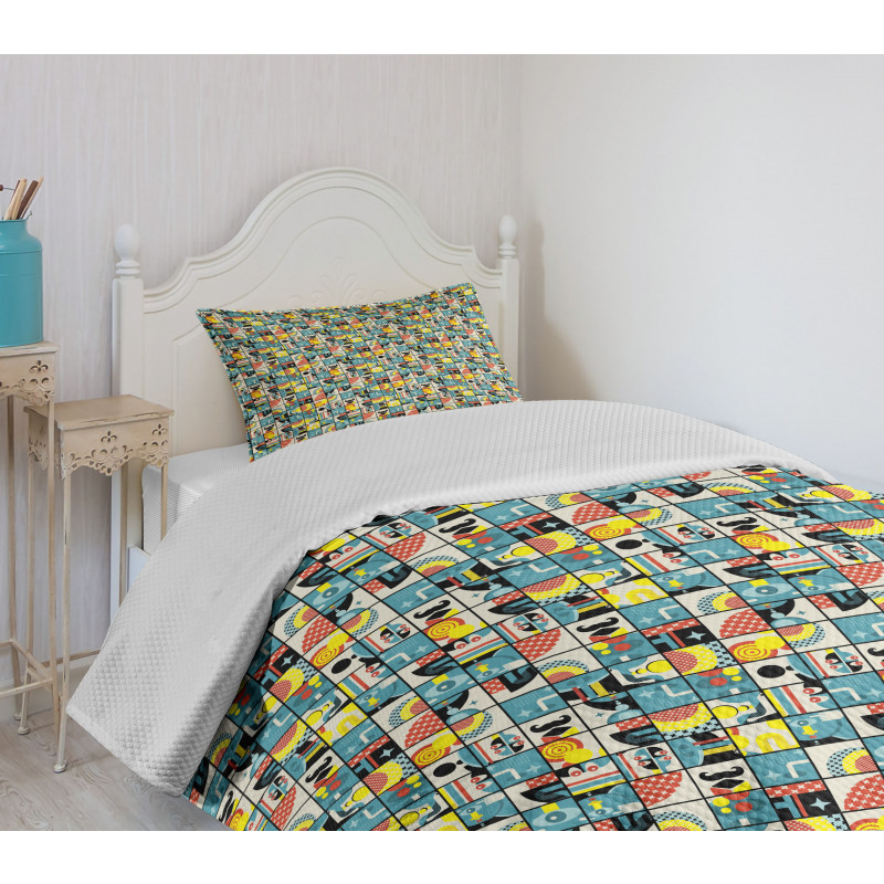 Completing Squares Design Bedspread Set