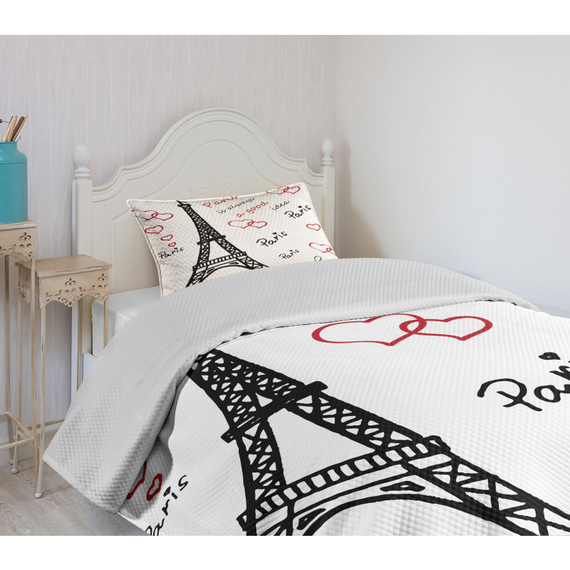 Eiffel Tower Paris Bedspread Set