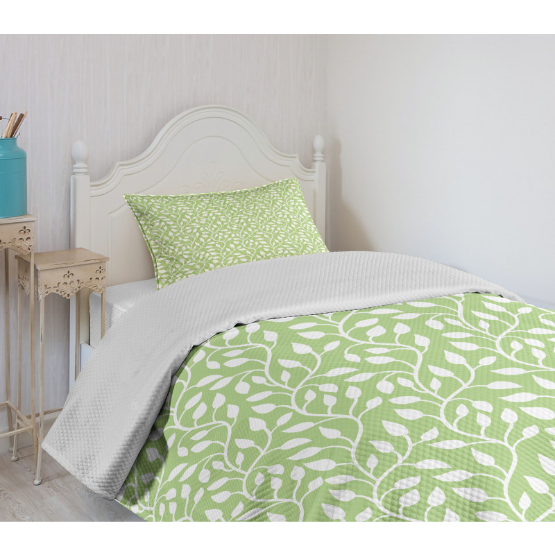 Modern Leaf Pattern Bedspread Set