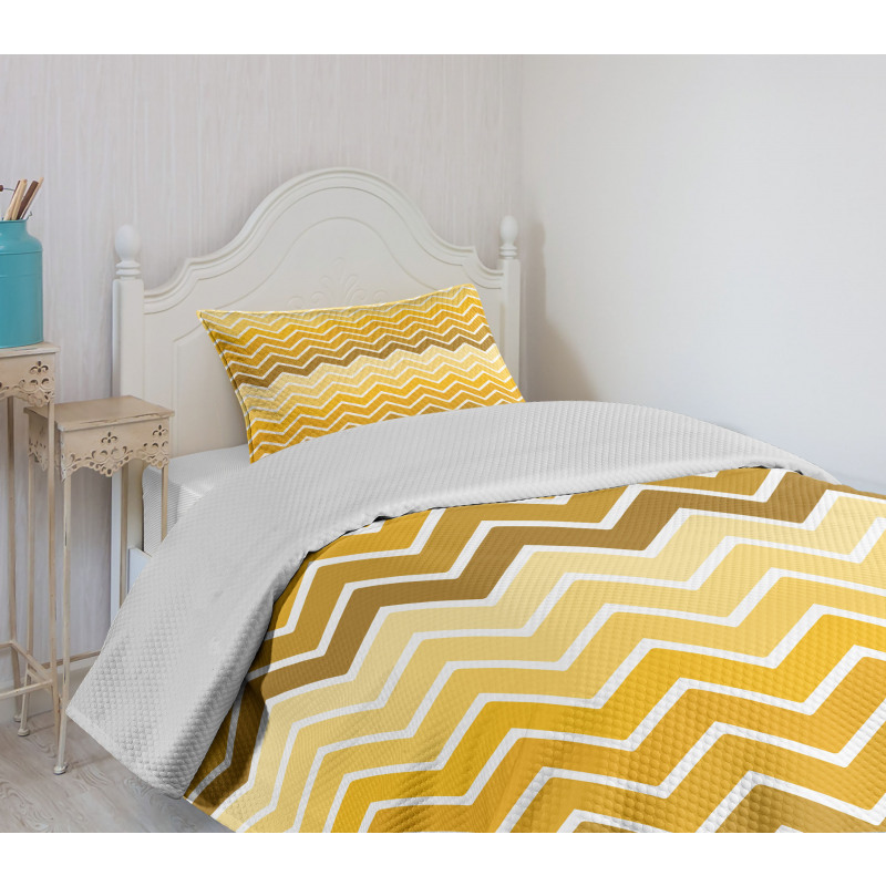 Chevron Zigzag Ombre Bedspread Set