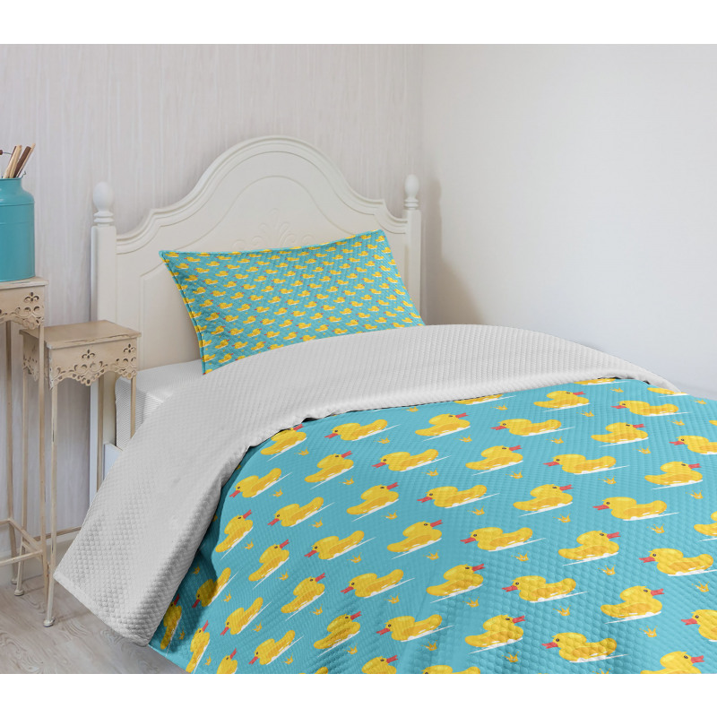 Cartoon Ducks Bedspread Set