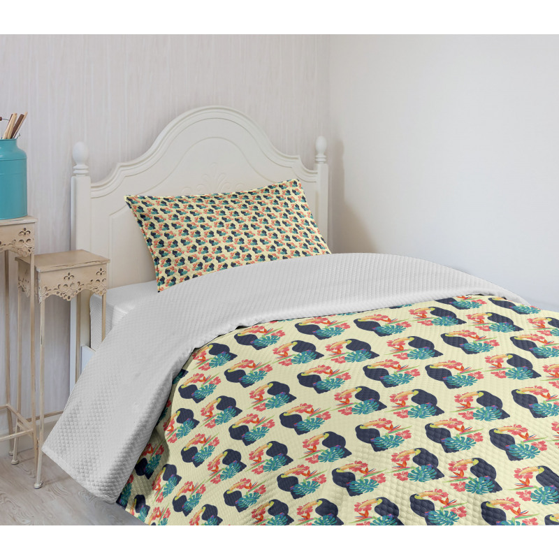 Toucan and Exotic Botany Bedspread Set