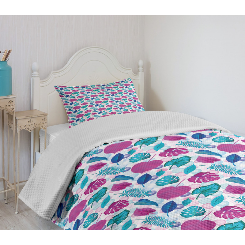 Tropic Leaves Rounds Bedspread Set