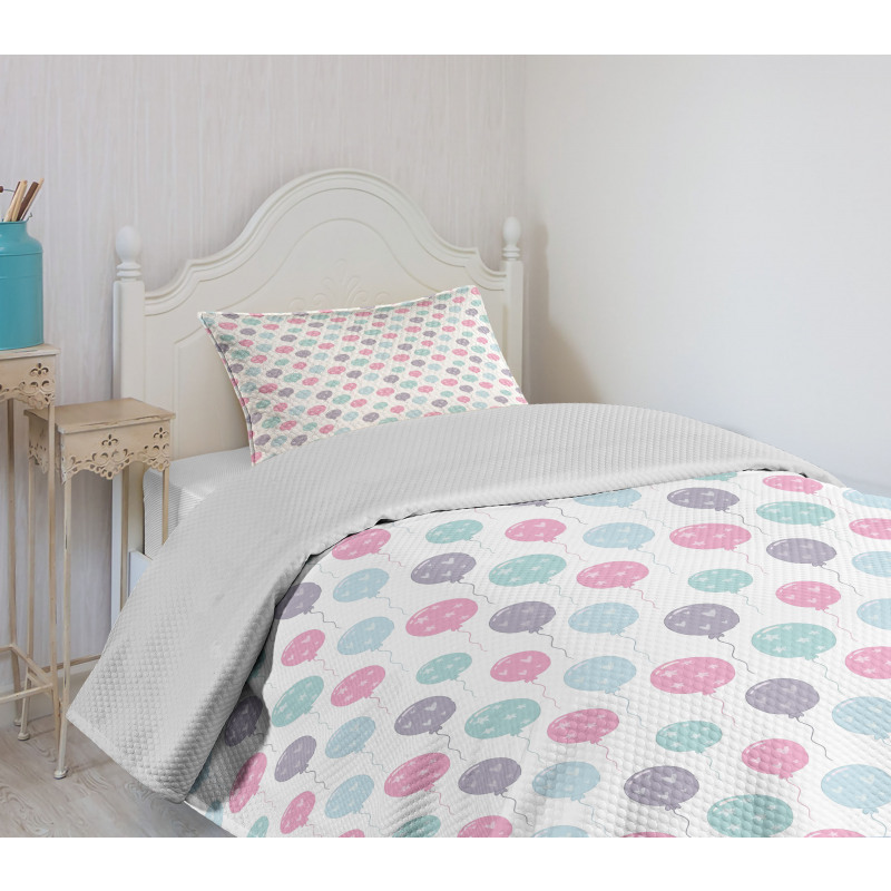 Balloons with Hearts Bedspread Set
