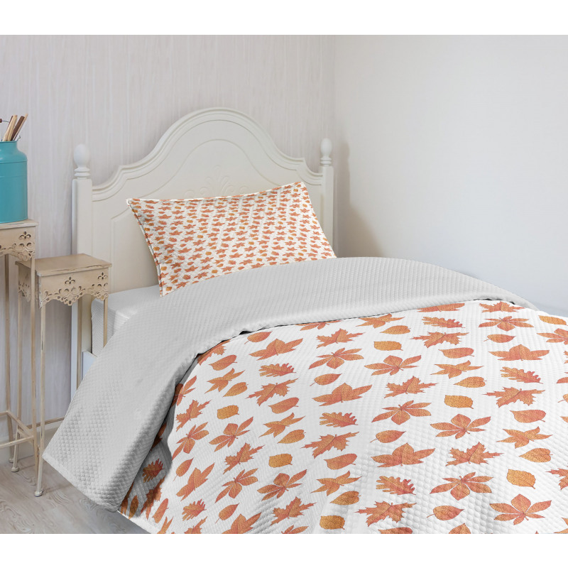 Various Leaf Pattern Bedspread Set