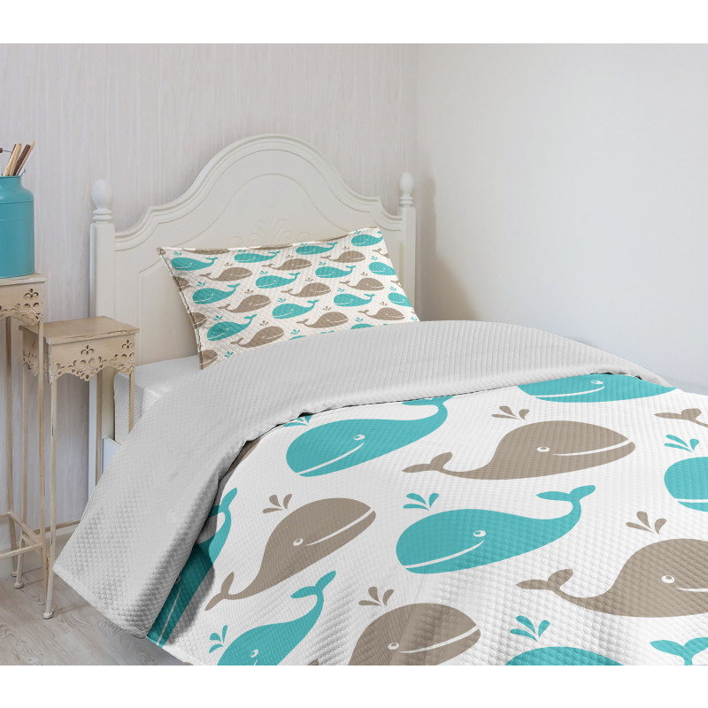 Smiling Fish in Ocean Bedspread Set