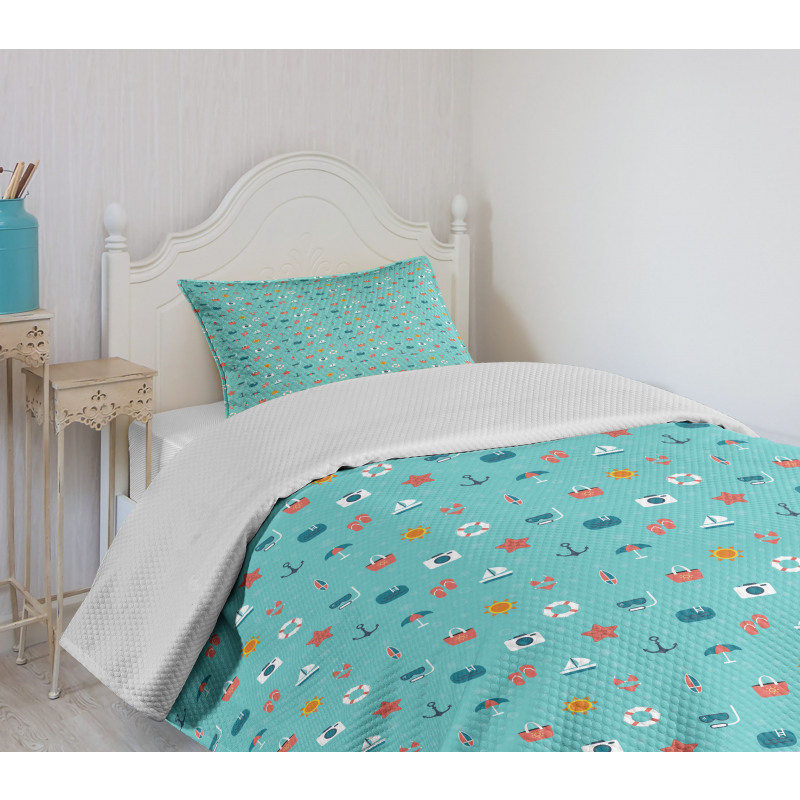 Starfish Anchor Sailboat Bedspread Set