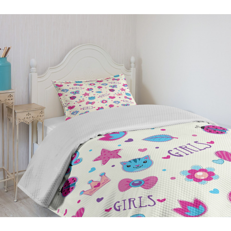 Bowtie Ladybird Cat Fun Bedspread Set