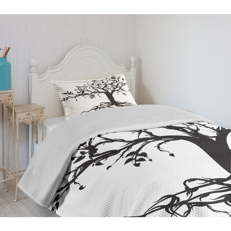 Nature Silhouette Art Bedspread Set