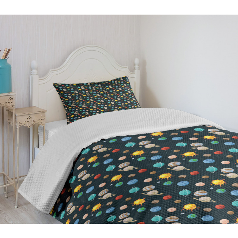 Planets Solar System Bedspread Set