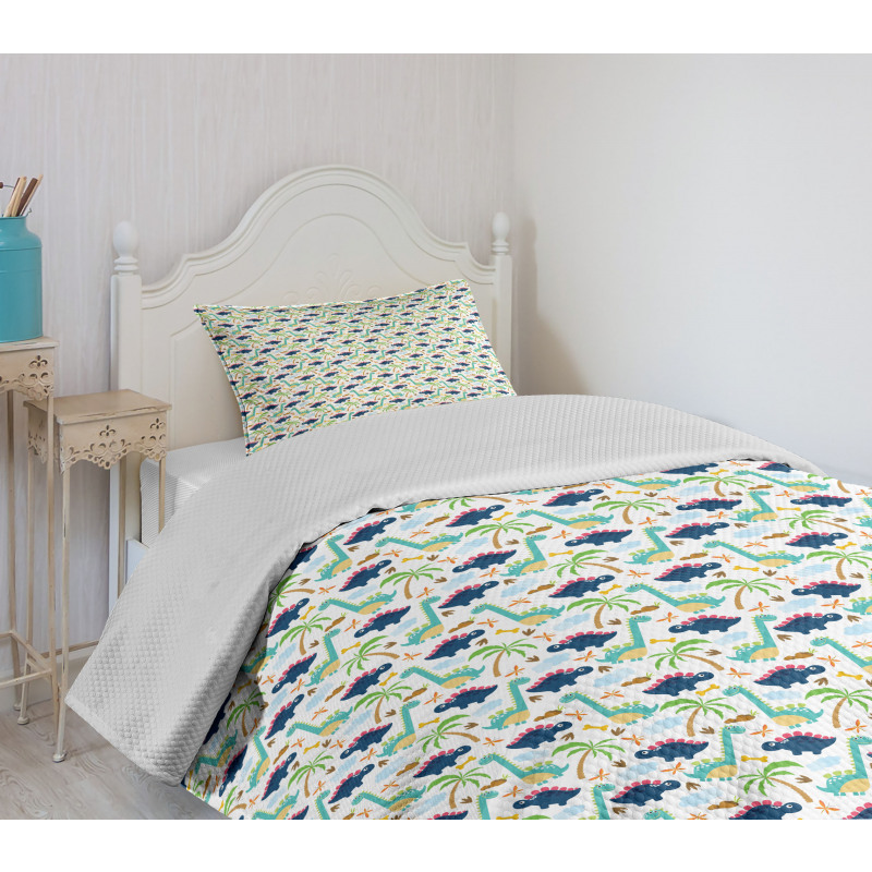 Dinosaurs Funny Doodle Bedspread Set