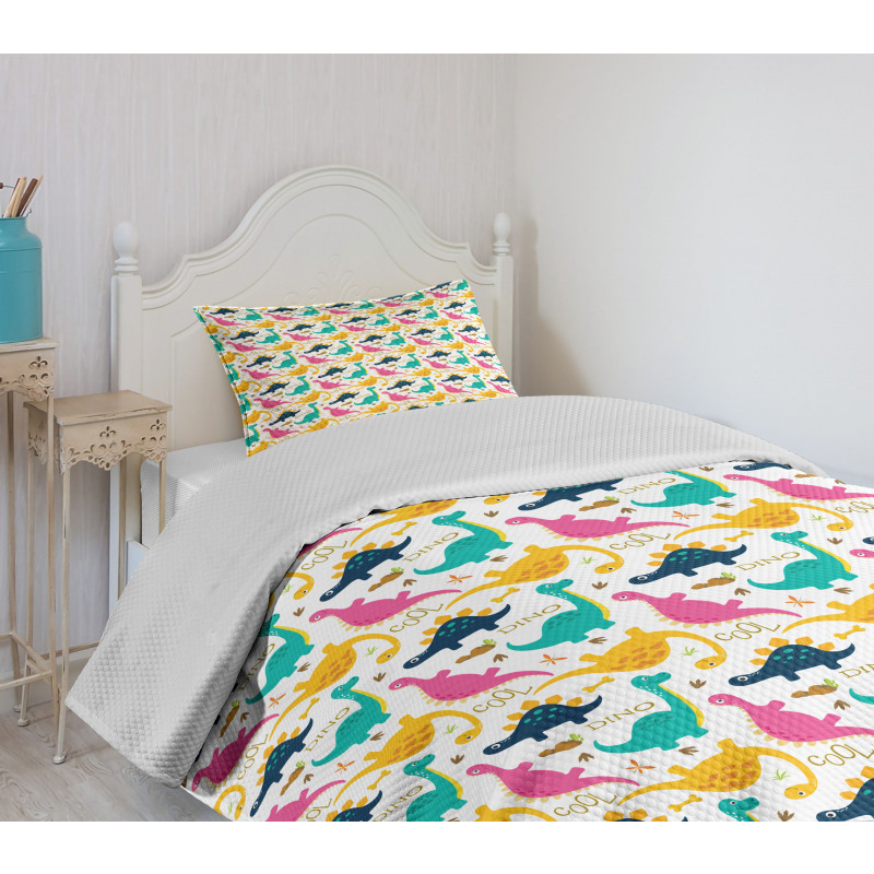 Rhythmic Dinosaurs Doodle Bedspread Set