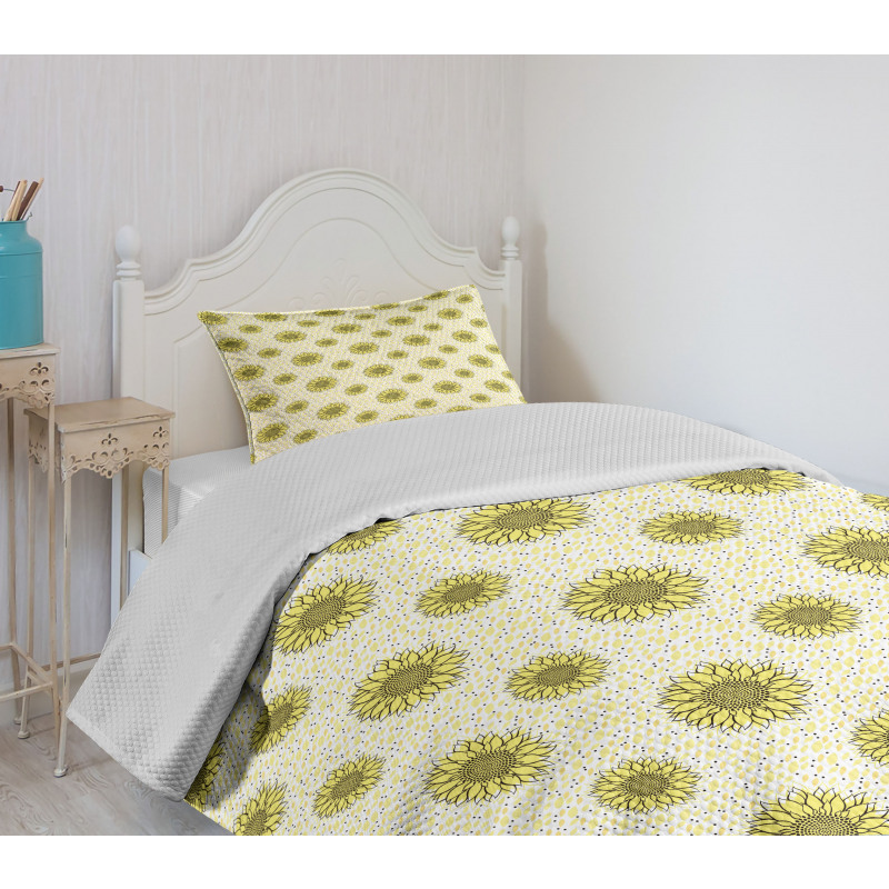 Sunflowers Spots Bedspread Set