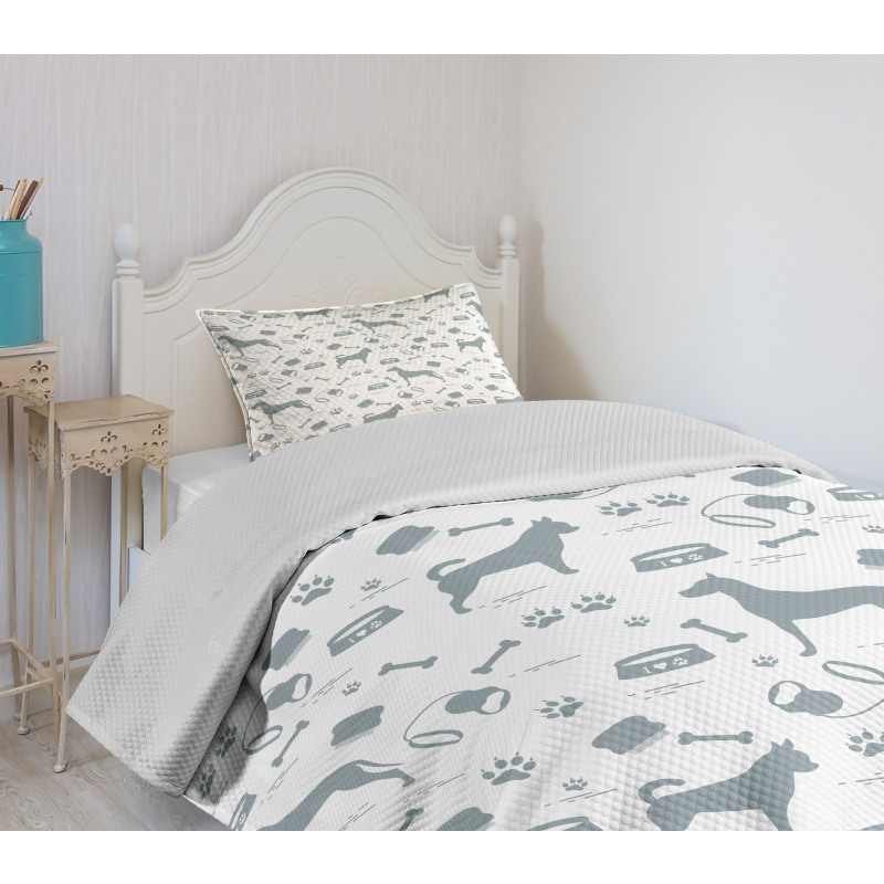 Dog Lover Concept Items Bedspread Set