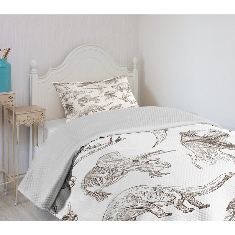 Dinosaurs Skeleton Bedspread Set