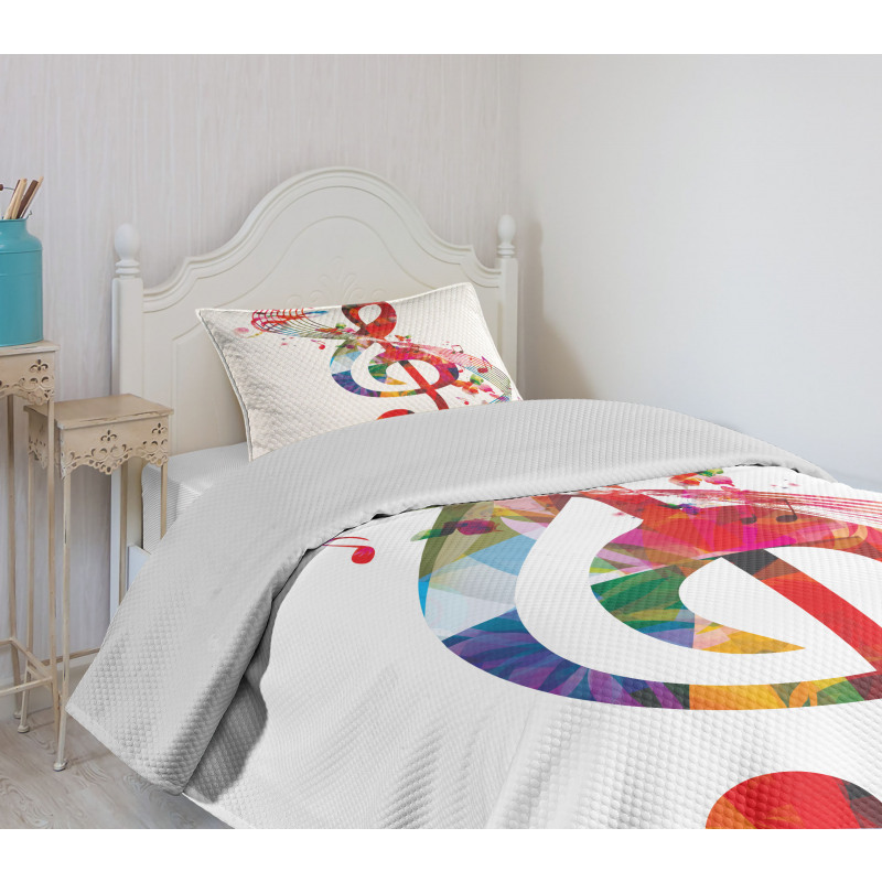 Notes Rhythm Artwork Bedspread Set