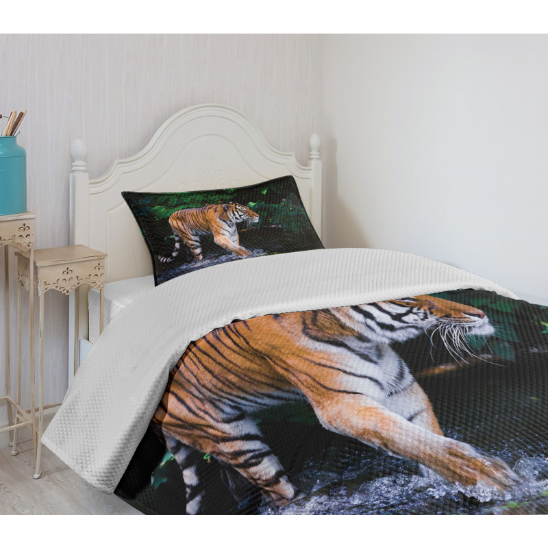 Wild Jungle Tiger Tree Bedspread Set