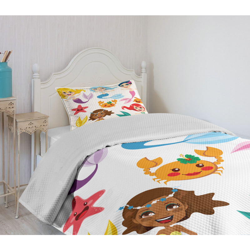 Mermaids Sea Friends Bedspread Set