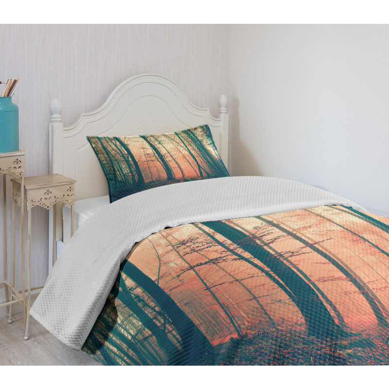 Autumn Forest Woodland Bedspread Set