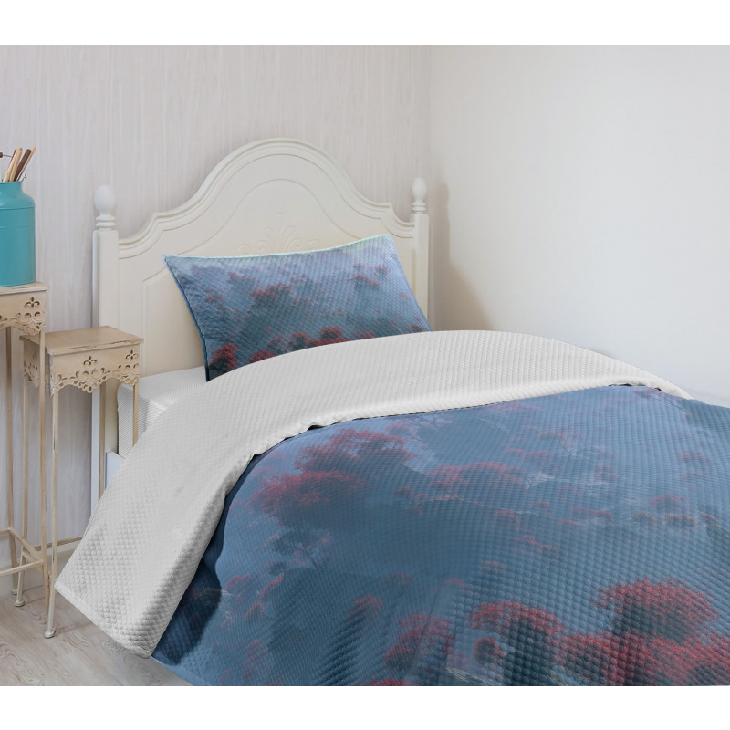 Autumn Trees in Mist Bedspread Set