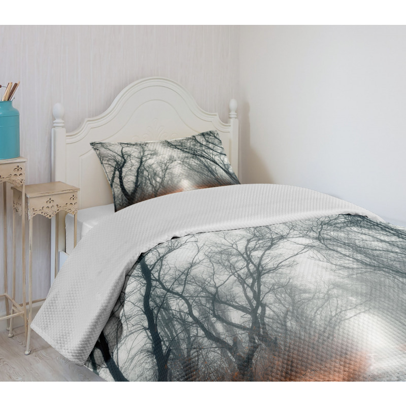 Autumn Sky and Leaves Bedspread Set