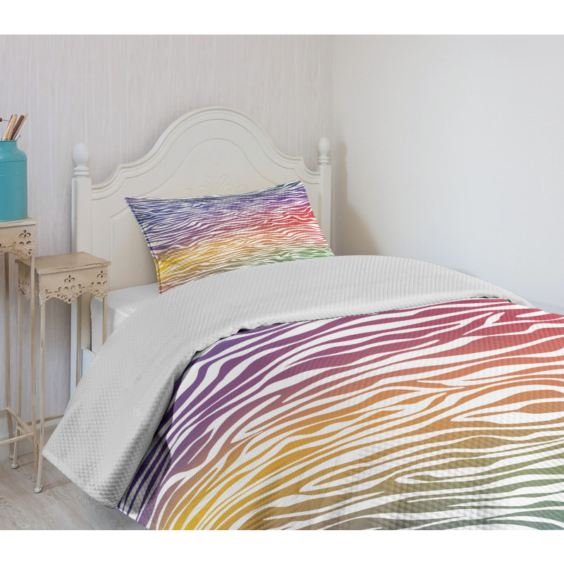 Abstract Zebra Skin Bedspread Set