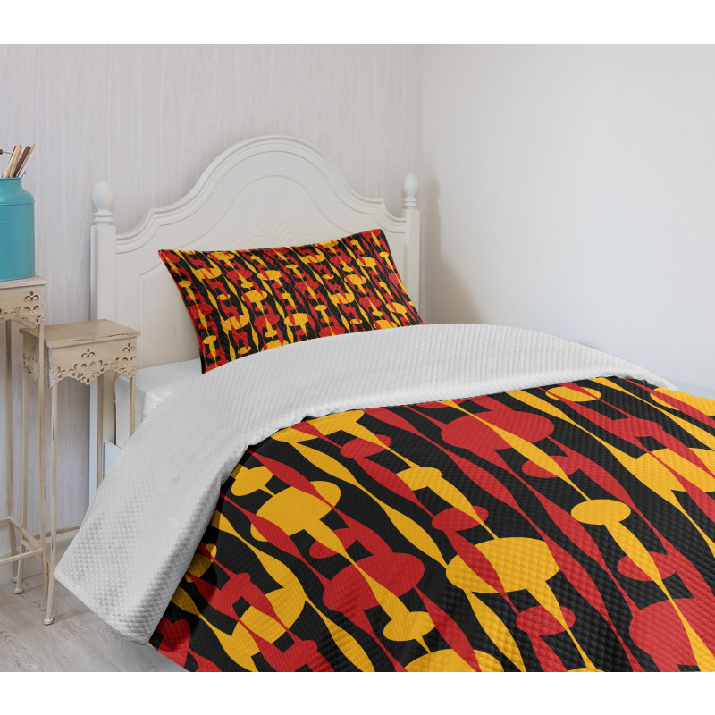 Circles Funky 70's Motifs Bedspread Set