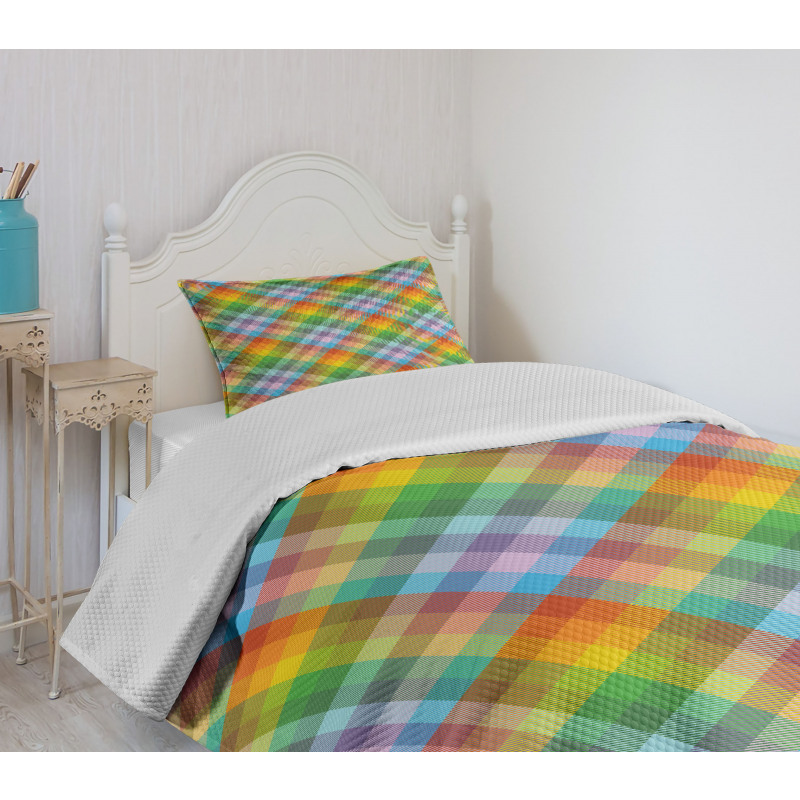 Colorful Summer Madras Style Bedspread Set