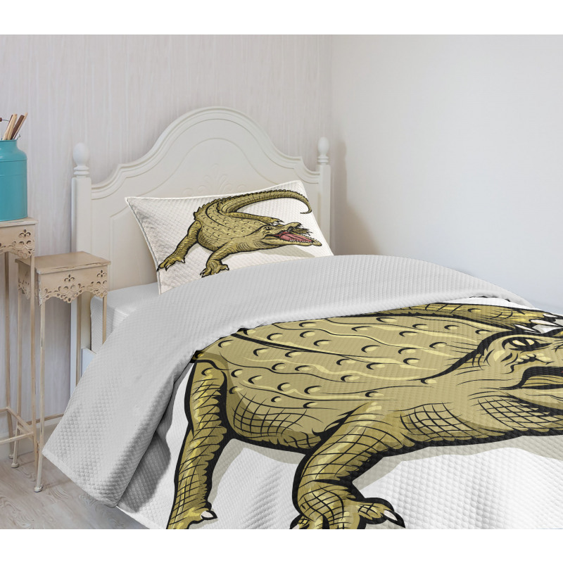 Exotic Wild Crocodile Bedspread Set