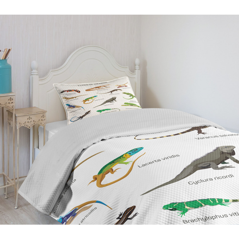 Exotic Lizard Reptiles Bedspread Set
