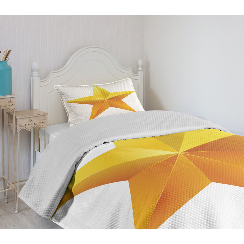 Single Yellow Ombre Star Bedspread Set