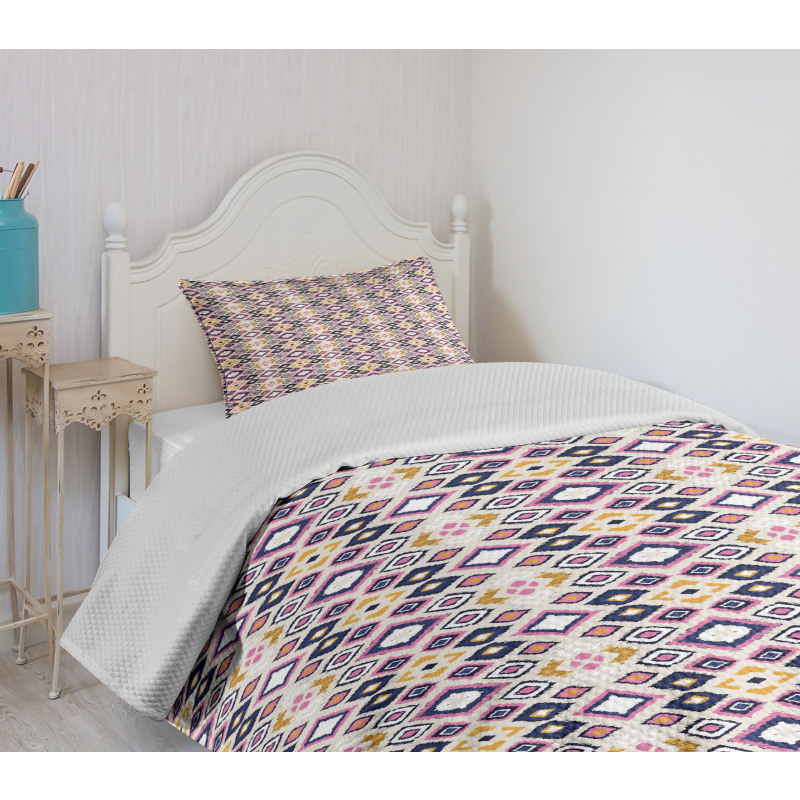 Ikat Inspired Ornate Design Bedspread Set