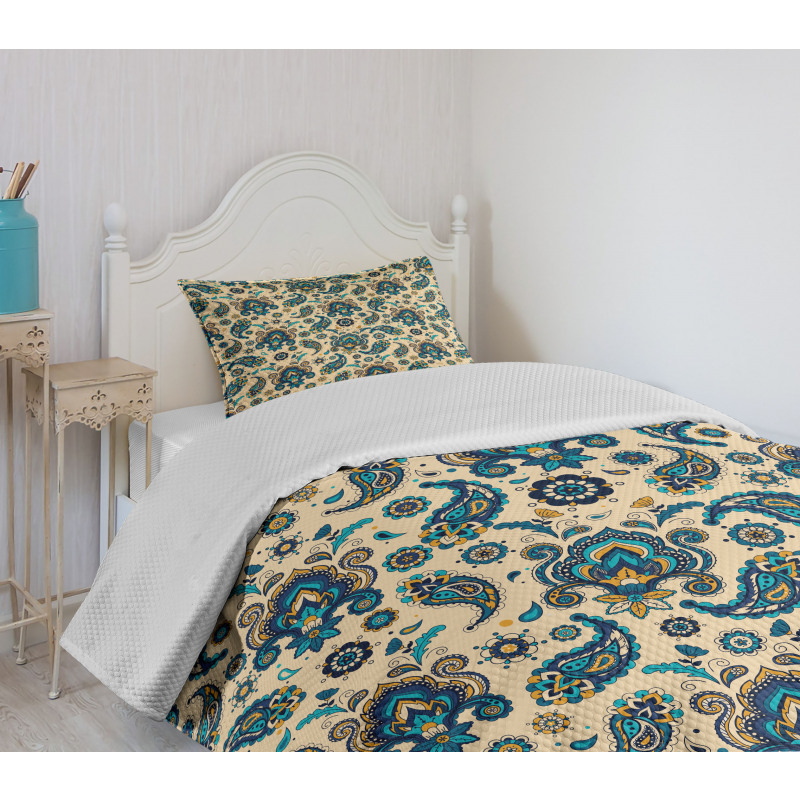 Vintage Colorful Floral Bedspread Set