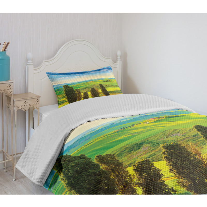 Rural Sunset in Italy Bedspread Set