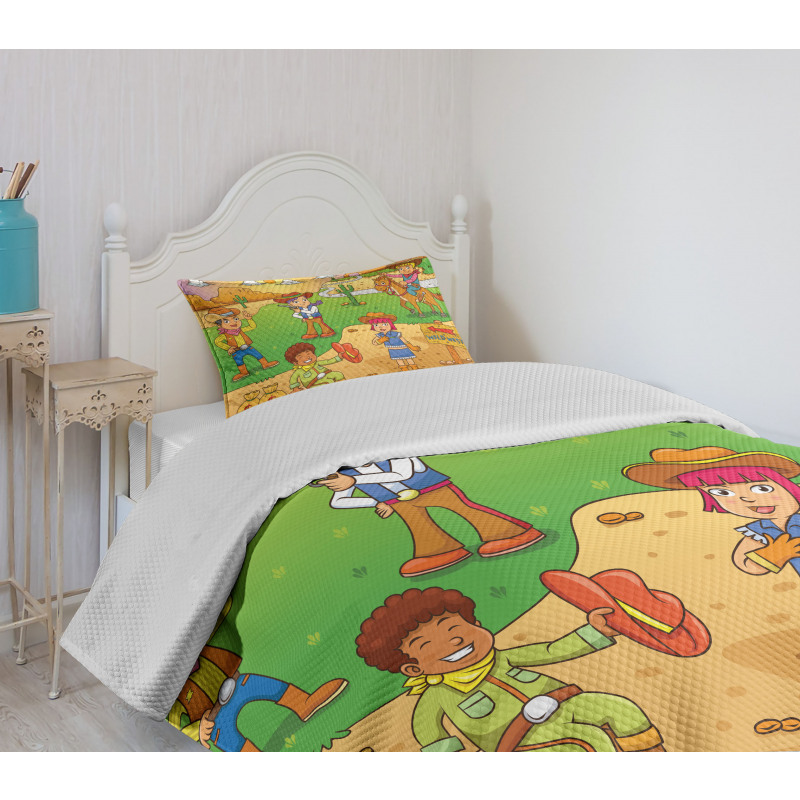 Wild West Cowboy Kids Bedspread Set