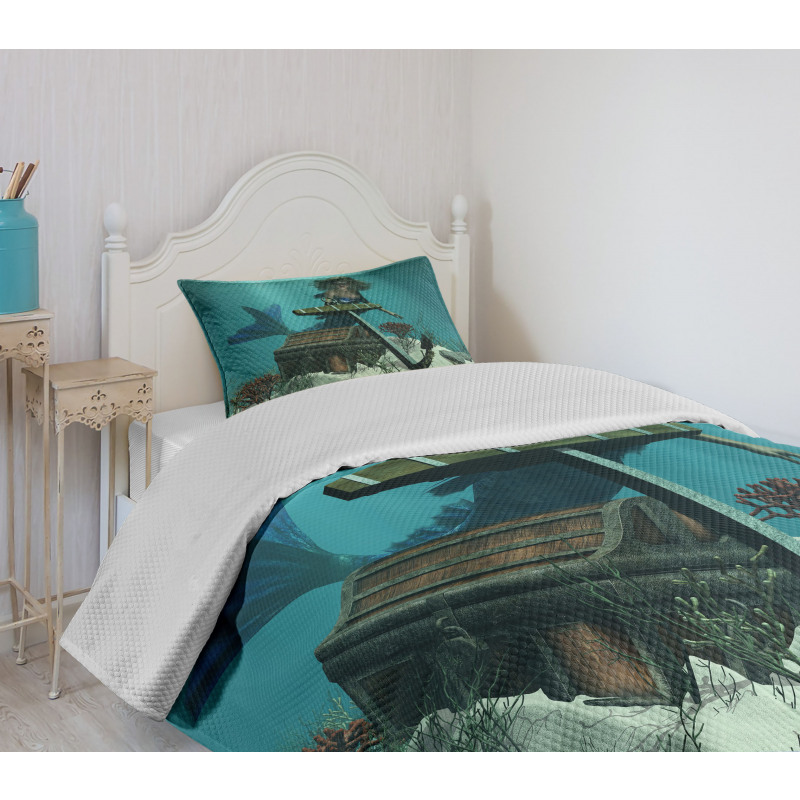 Ocean Mythical Pirate Bedspread Set