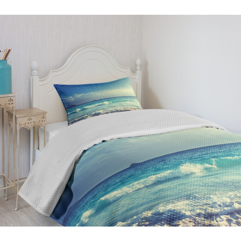 Beach Sunset Waves Bedspread Set